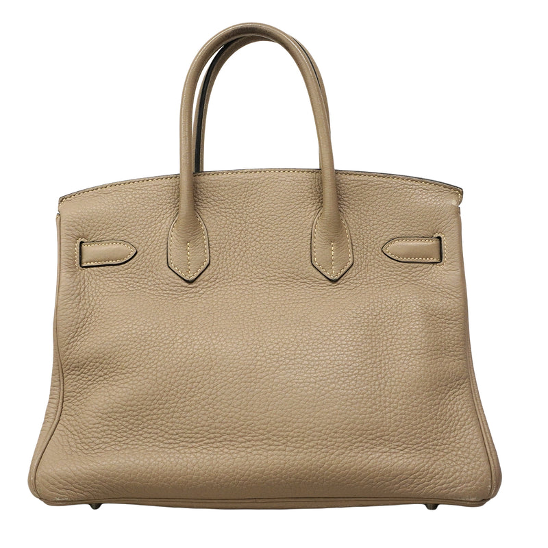 【6fa0893】エルメス ハンドバッグ バーキン30 トリヨンクレマンス トゥルティエールグレー シルバー金具 □N刻印【中古】レディース