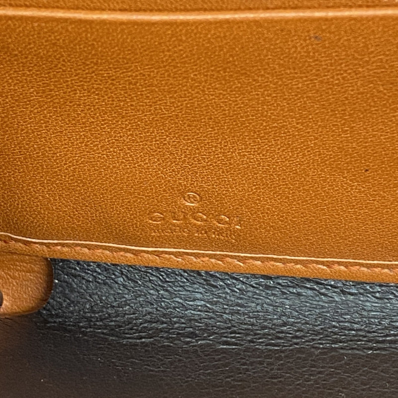 【6fa0896】グッチ 長財布 グッチシマ 291132 レザー オレンジ シャンパンゴールド金具【中古】レディース