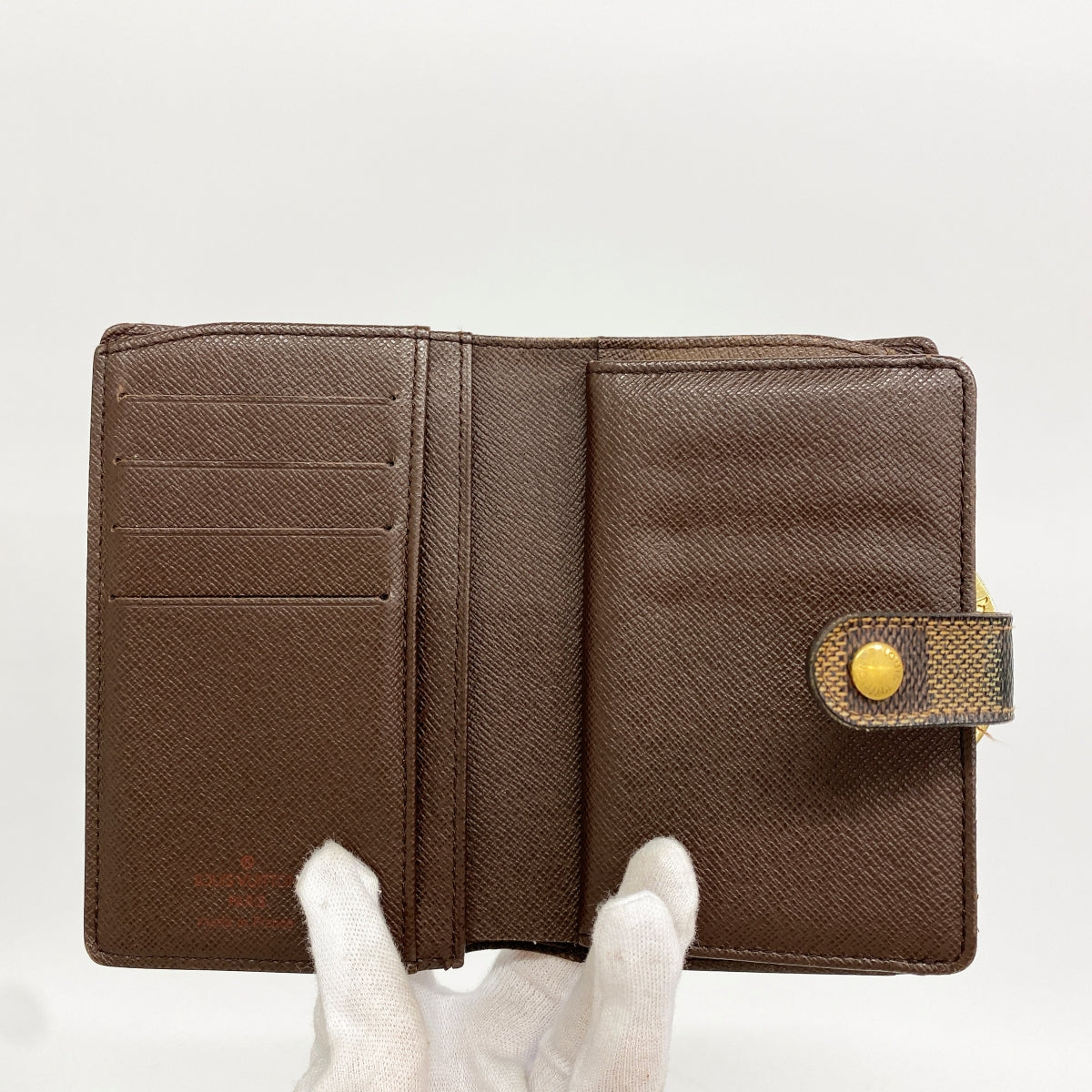 【6fa0897】ルイヴィトン 財布 ダミエ ポルトモネビエヴィエノワ N61664 エベヌ【中古】レディース