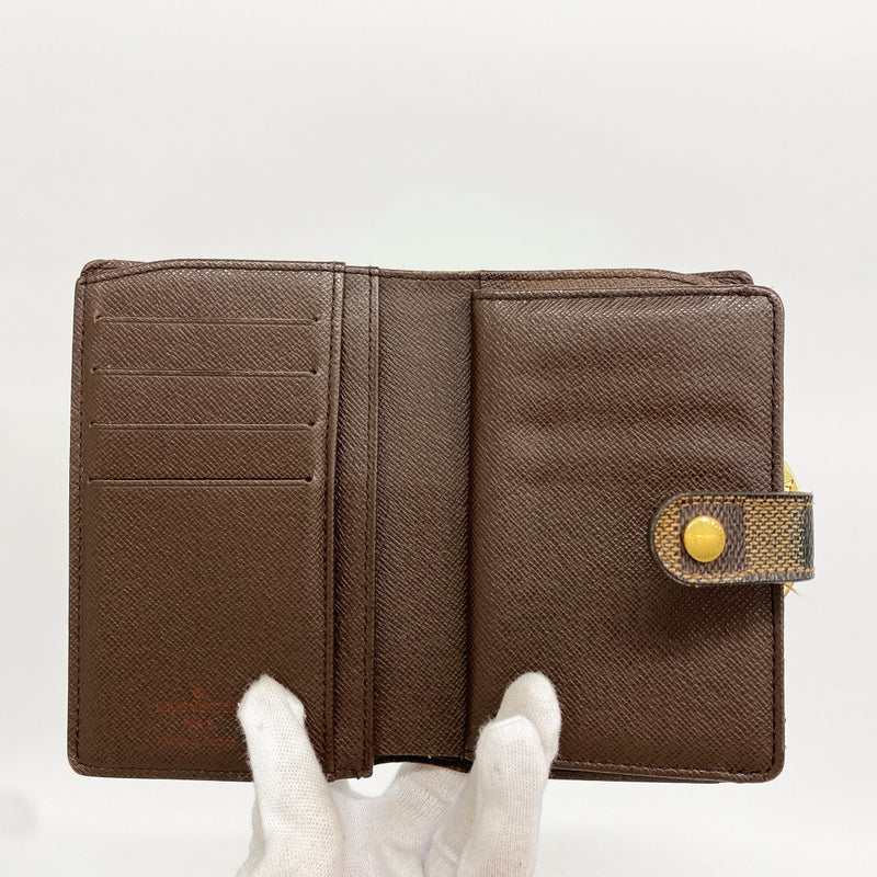 【6fa0897】ルイヴィトン 財布 ダミエ ポルトモネビエヴィエノワ N61664 エベヌ【中古】レディース