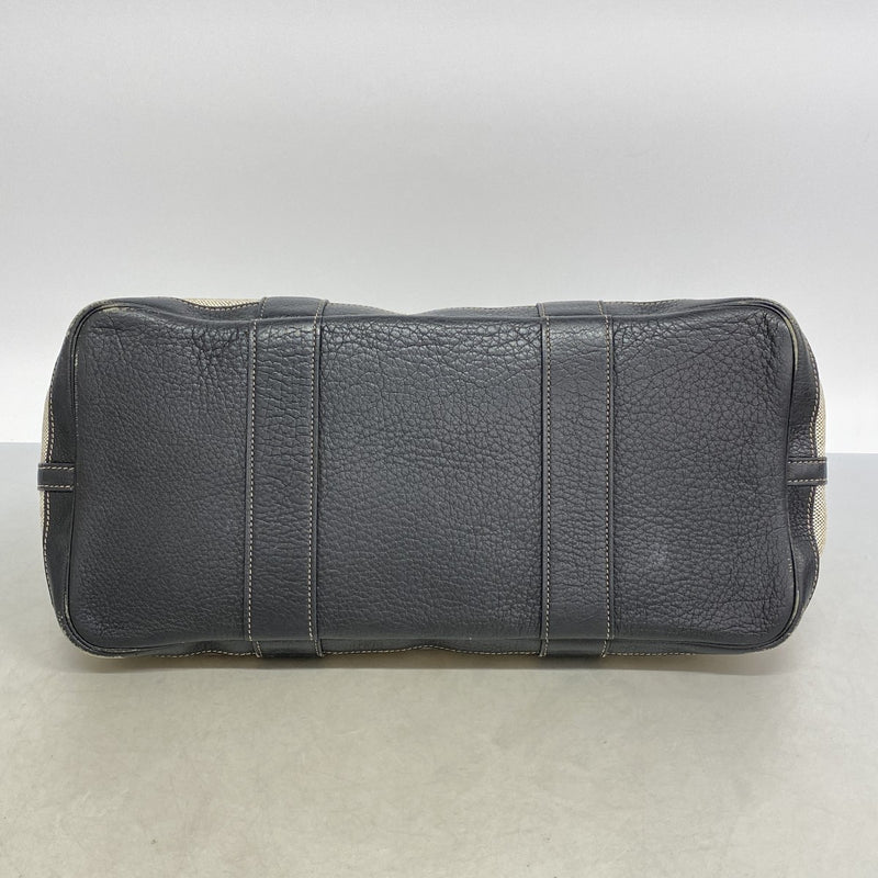 【6fa0906】エルメス トートバッグ ガーデンパーティPM トワルアッシュ ブラック シルバー金具 □H刻印【中古】レディース