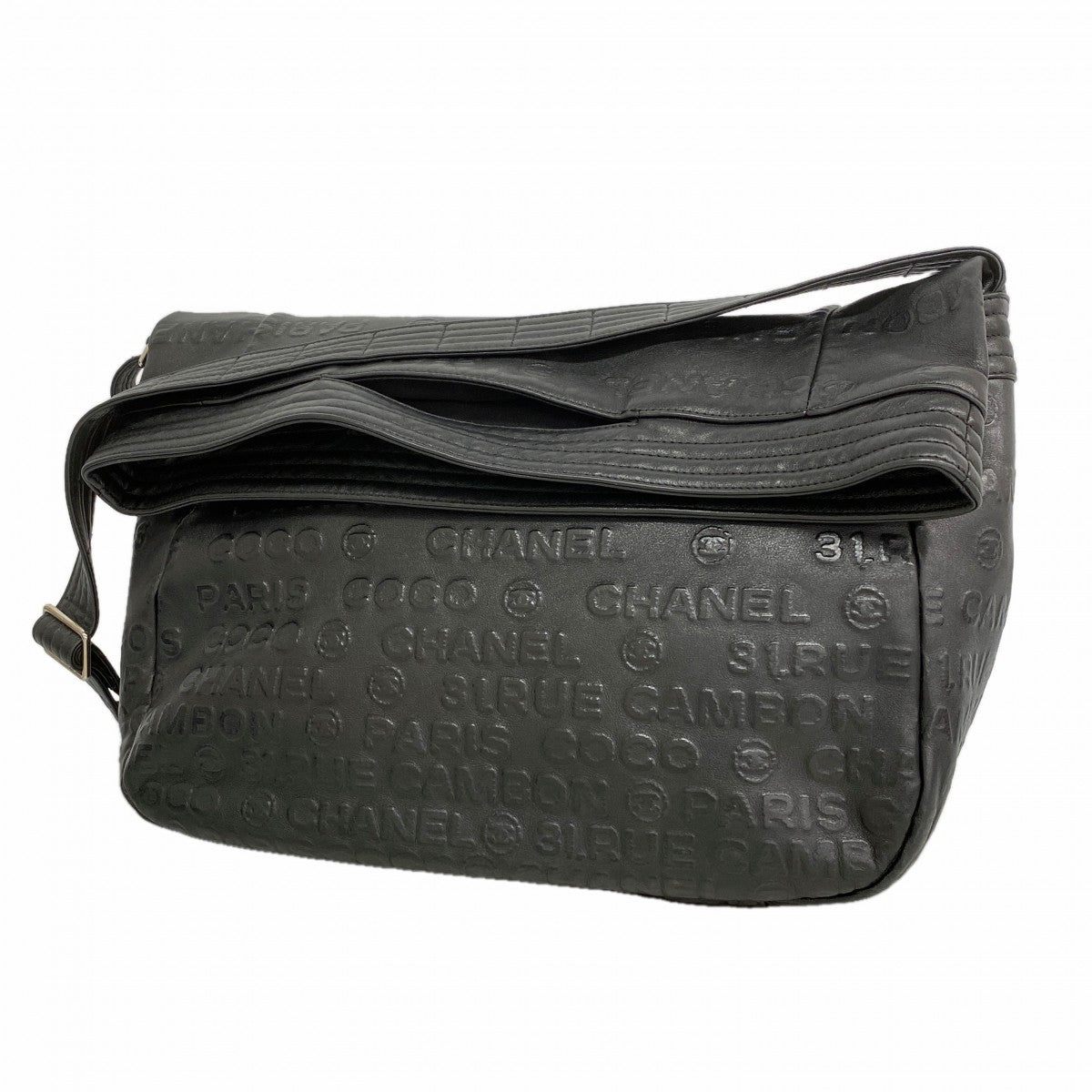 【6fa0907】シャネル ショルダーバッグ アンリミテッド レザー ブラック シルバー金具【中古】レディース