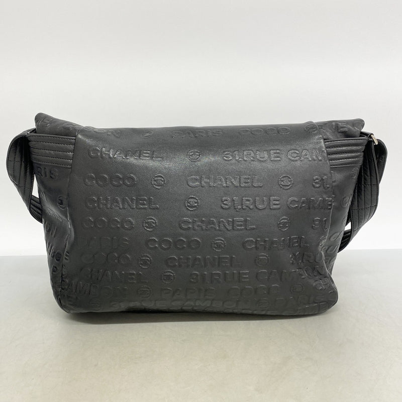 【6fa0907】シャネル ショルダーバッグ アンリミテッド レザー ブラック シルバー金具【中古】レディース