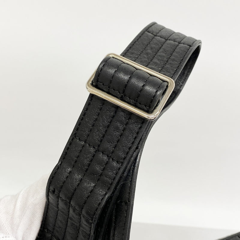 【6fa0907】シャネル ショルダーバッグ アンリミテッド レザー ブラック シルバー金具【中古】レディース