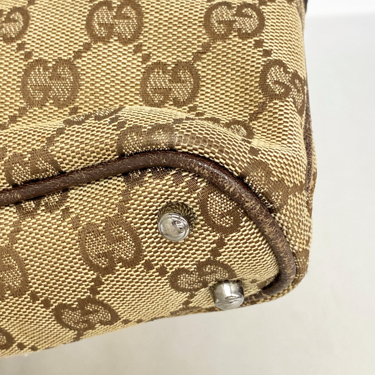 【6fa0916】グッチ ハンドバッグ GGキャンバス 113015 キャンバス ブラウン シルバー金具【中古】レディース