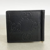 【6fa0917】グッチ マネークリップ GGエンボス 676656 レザー ブラック シルバー金具【中古】メンズ