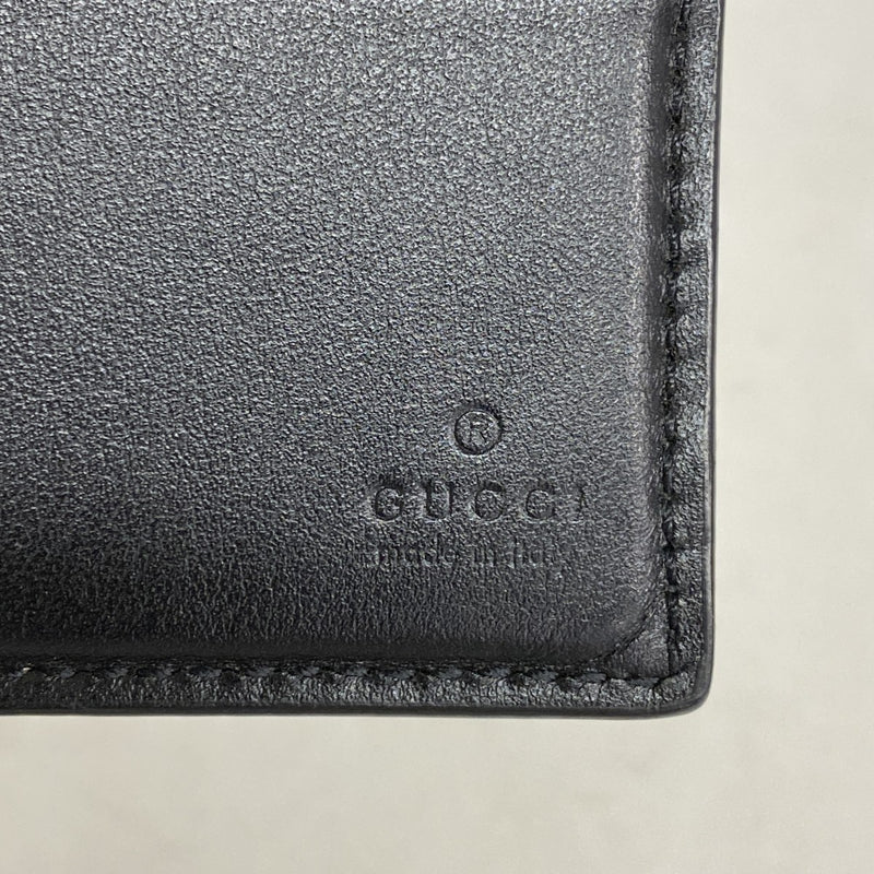 【6fa0917】グッチ マネークリップ GGエンボス 676656 レザー ブラック シルバー金具【中古】メンズ