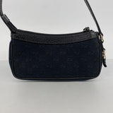 【6fa0932】グッチ ハンドバッグ GGキャンバス 154432 キャンバス ブラック ネイビー シャンパンゴールド金具【中古】レディース