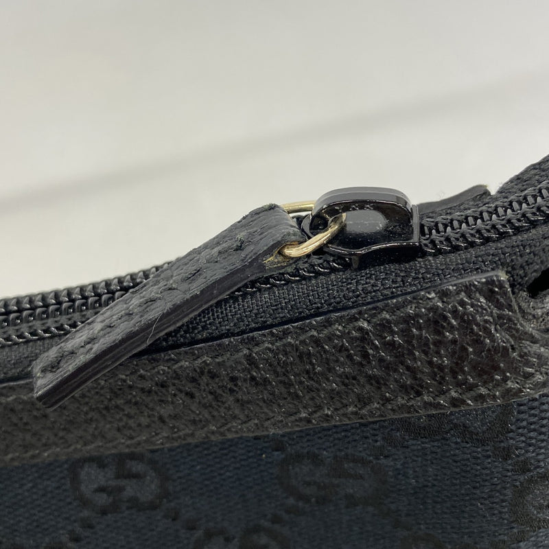 【6fa0932】グッチ ハンドバッグ GGキャンバス 154432 キャンバス ブラック ネイビー シャンパンゴールド金具【中古】レディース