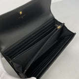 【6fa0933】シャネル 長財布 ボーイシャネル ラムスキン ブラック ゴールド金具【中古】レディース