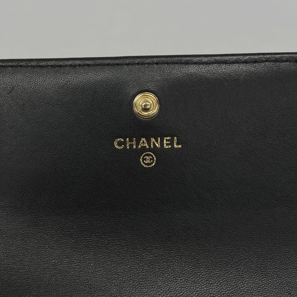 【6fa0933】シャネル 長財布 ボーイシャネル ラムスキン ブラック ゴールド金具【中古】レディース