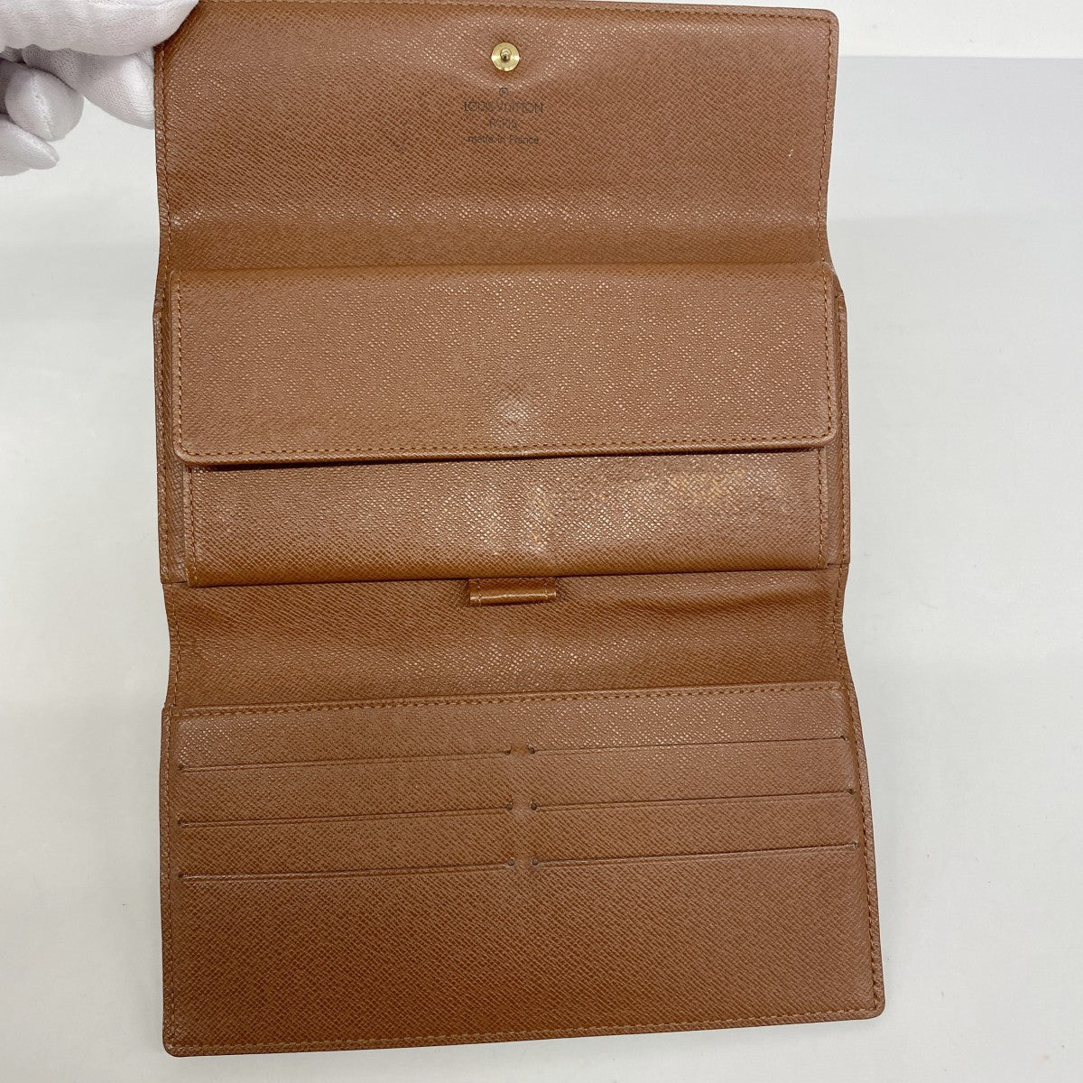 【6fa0934】ルイヴィトン 三つ折り財布 モノグラム ポルトトレゾールインターナショナル M61215 ブラウン【中古】メンズ レディース ユニセックス