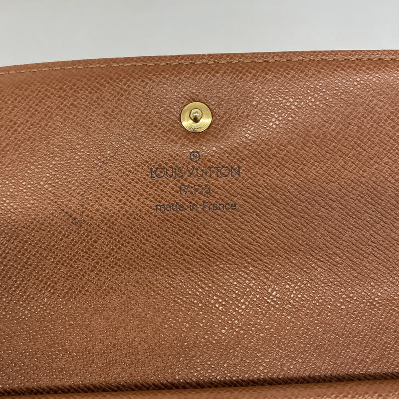 【6fa0934】ルイヴィトン 三つ折り財布 モノグラム ポルトトレゾールインターナショナル M61215 ブラウン【中古】メンズ レディース ユニセックス