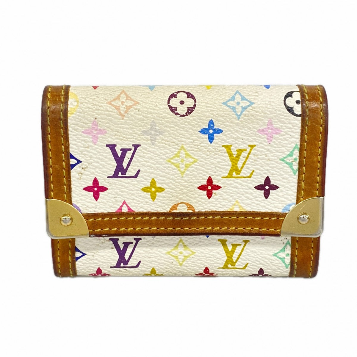 【6fa0935】ルイヴィトン コインケース モノグラム・マルチカラー ポルトモネプラ M92657 ブロン【中古】レディース