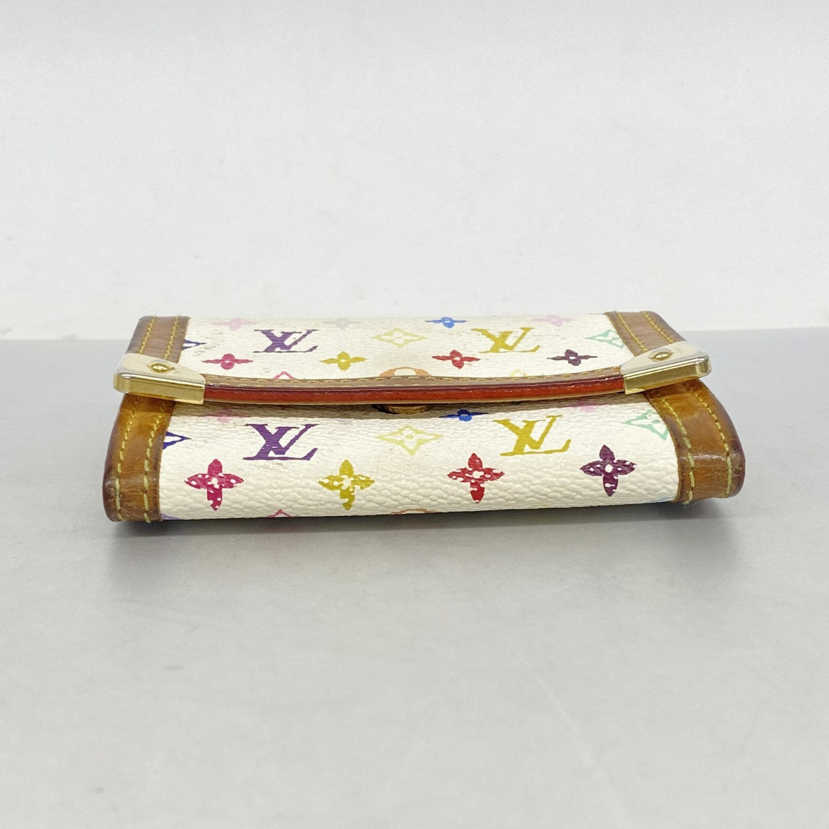 【6fa0935】ルイヴィトン コインケース モノグラム・マルチカラー ポルトモネプラ M92657 ブロン【中古】レディース