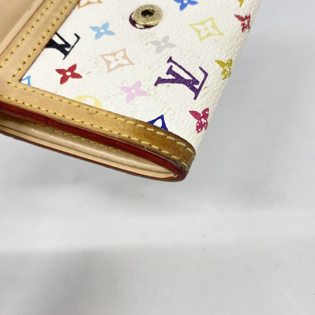 【6fa0935】ルイヴィトン コインケース モノグラム・マルチカラー ポルトモネプラ M92657 ブロン【中古】レディース