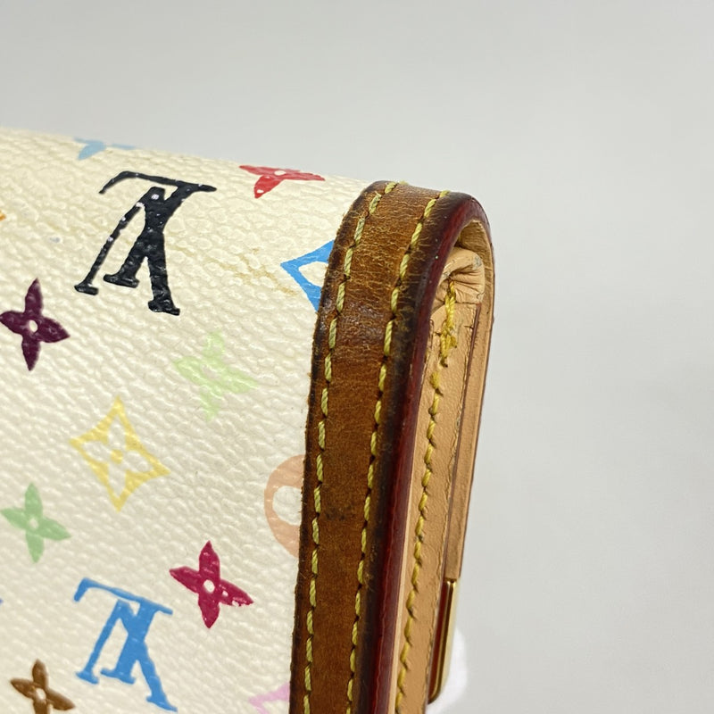 【6fa0935】ルイヴィトン コインケース モノグラム・マルチカラー ポルトモネプラ M92657 ブロン【中古】レディース