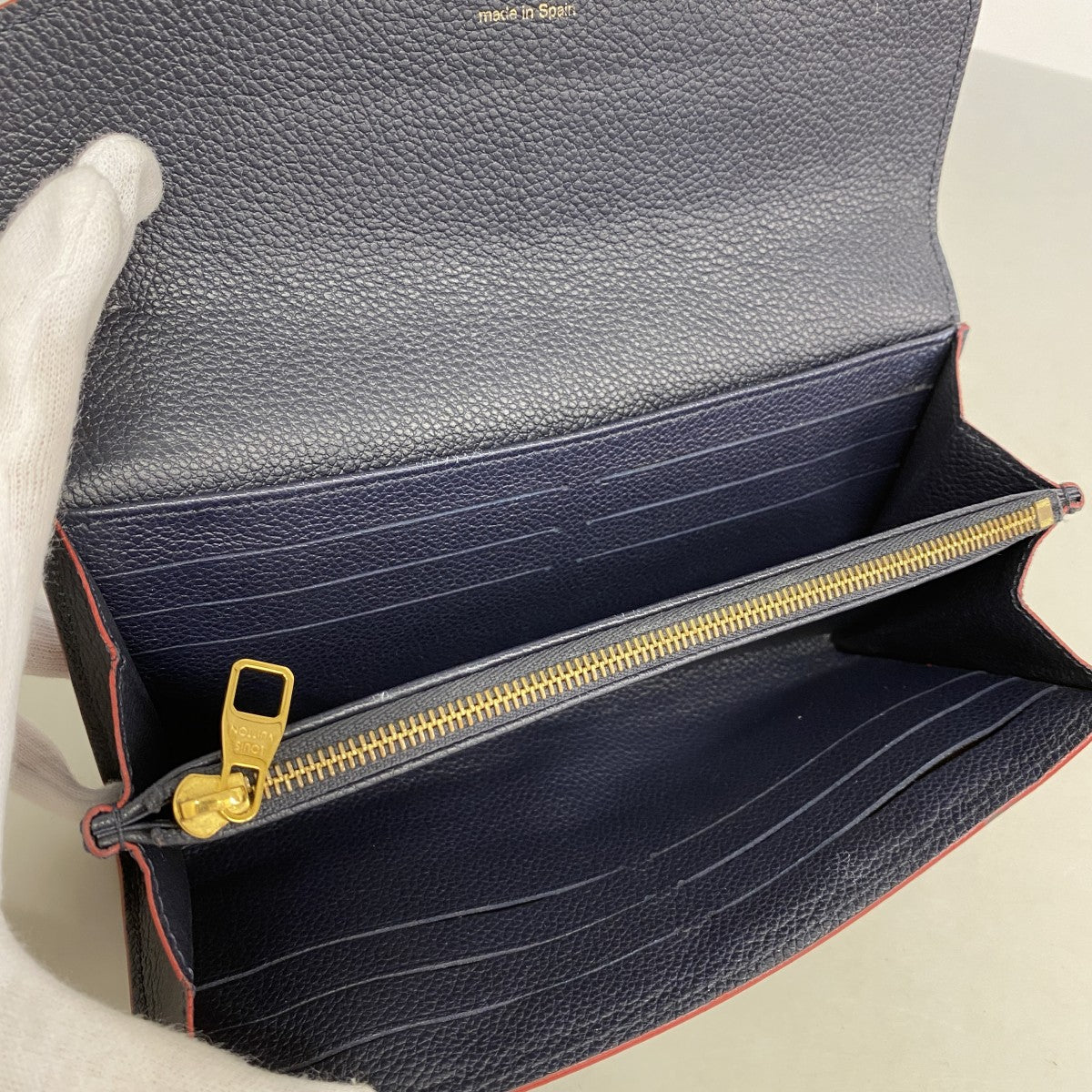 【6fa0937】ルイヴィトン 長財布 モノグラム・アンプラント ポルトフォイユ サラ M62125 マリーヌルージュ【中古】レディース