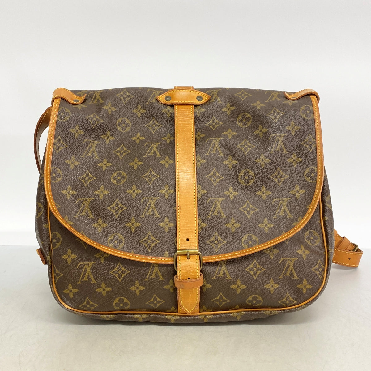【6fa0942】ルイヴィトン ショルダーバッグ モノグラム ソミュール35 M42254 ブラウン【中古】レディース