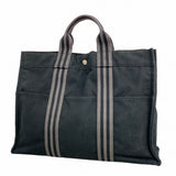 【6fa0945】エルメス トートバッグ フールトゥMM キャンバス ブラック シルバー金具【中古】メンズ レディース ユニセックス