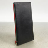 【6fa0952】グッチ 長札入れ シェリーライン 131929 レザー ブラック シルバー金具【中古】メンズ