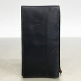 【6fa0952】グッチ 長札入れ シェリーライン 131929 レザー ブラック シルバー金具【中古】メンズ