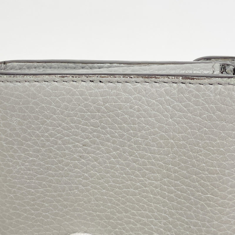【6fa0964】グッチ 長財布 GGマーモント 400586 レザー グレー ゴールド金具【中古】レディース