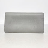【6fa0964】グッチ 長財布 GGマーモント 400586 レザー グレー ゴールド金具【中古】レディース
