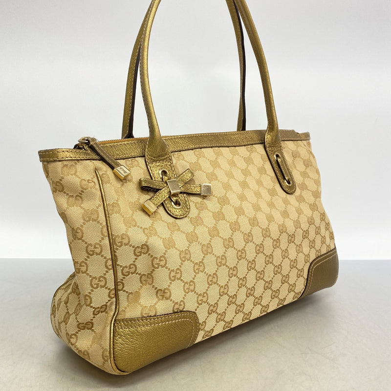 【6fa0966】ルイヴィトン トートバッグ GGキャンバス プリンシー 177052 キャンバス ベージュ ゴールド シャンパンゴールド金具【中古】レディース