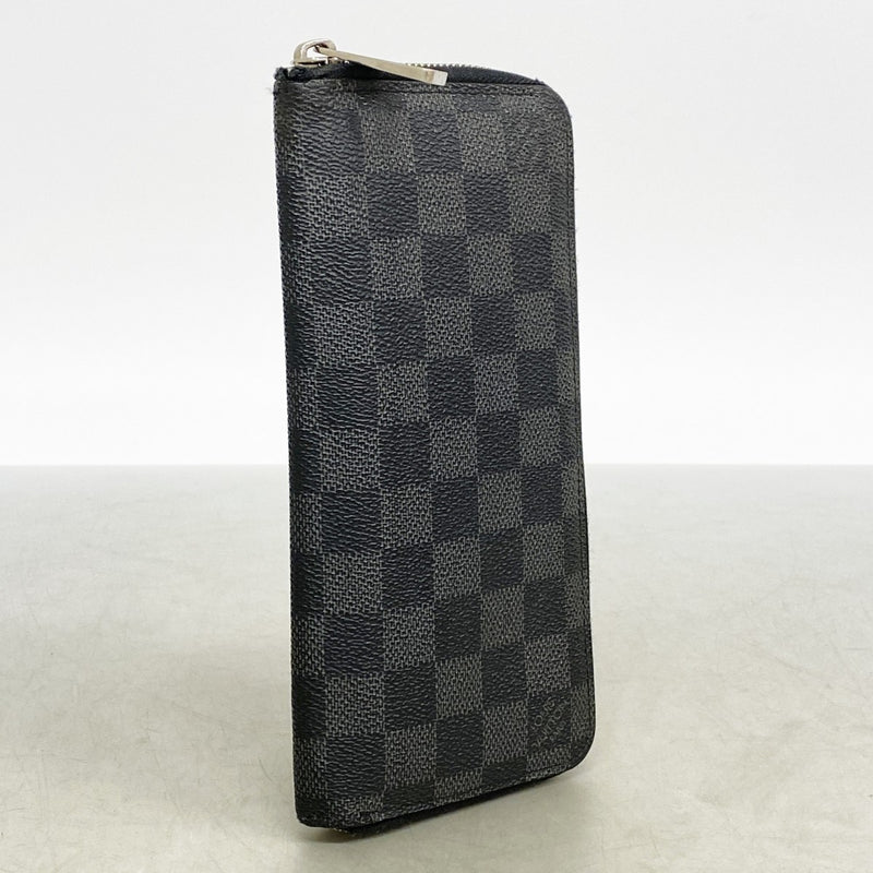 【6fa0973】ルイヴィトン 長財布 ダミエ・グラフィット ジッピーウォレットヴェルティカル N63095 グレー ブラック 旧型【中古】メンズ