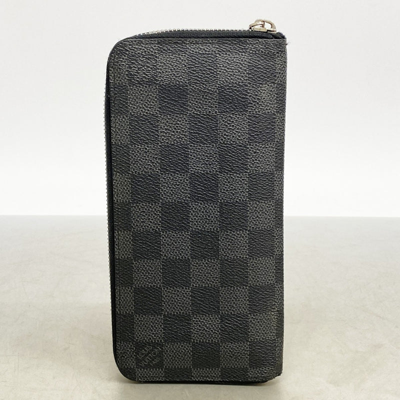 【6fa0973】ルイヴィトン 長財布 ダミエ・グラフィット ジッピーウォレットヴェルティカル N63095 グレー ブラック 旧型【中古】メンズ