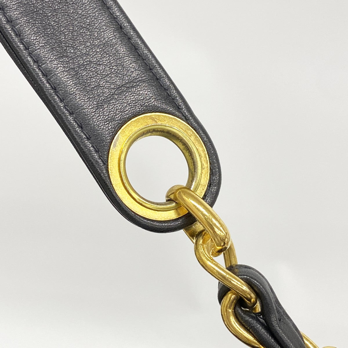 【6fa0989-k】シャネル トートバッグ ラムスキン ブラック ゴールド金具【中古】レディース