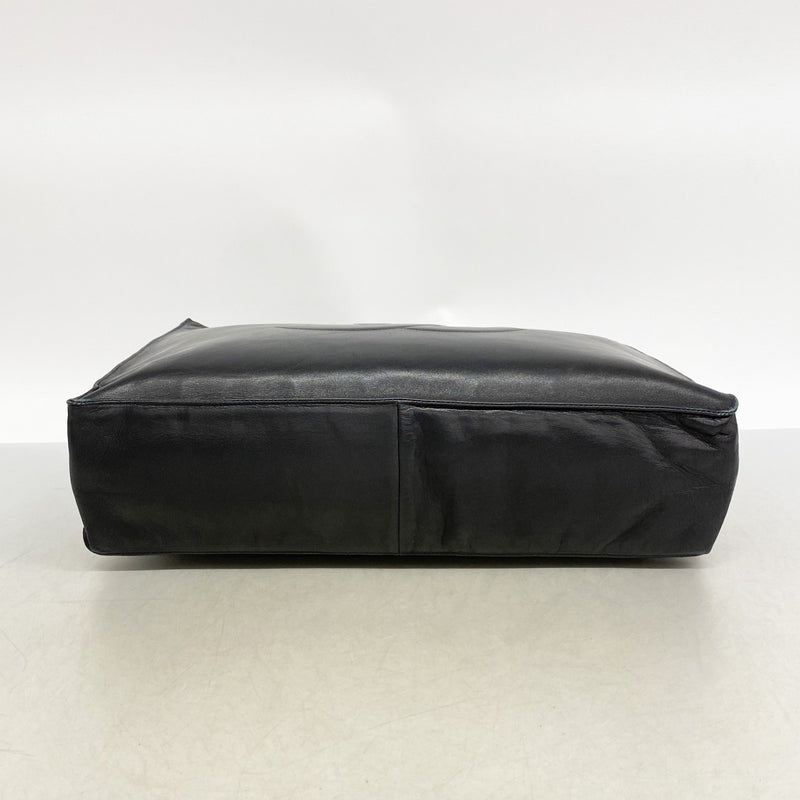 【6fa0989-k】シャネル トートバッグ ラムスキン ブラック ゴールド金具【中古】レディース