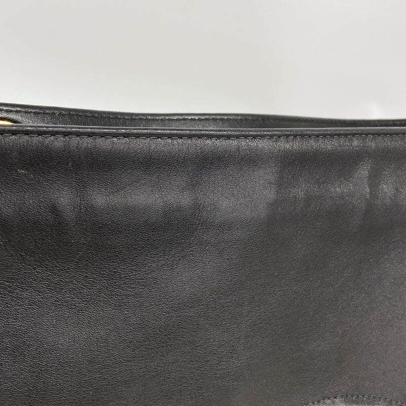 【6fa0989-k】シャネル トートバッグ ラムスキン ブラック ゴールド金具【中古】レディース