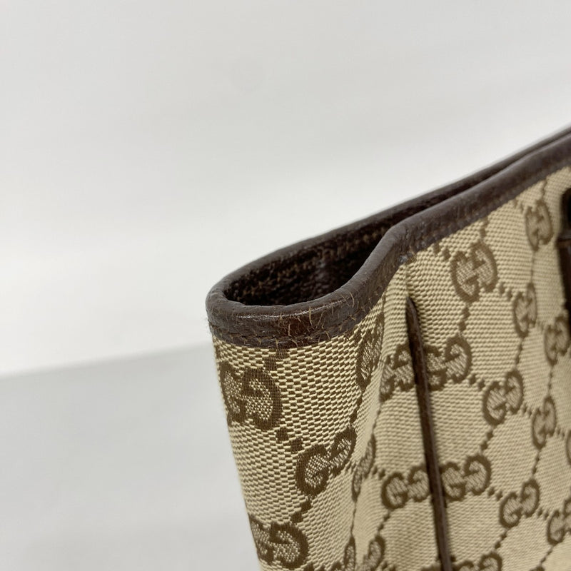 【6fa1001】グッチ ハンドバッグ GGキャンバス 113019 キャンバス ブラウン シルバー金具【中古】レディース