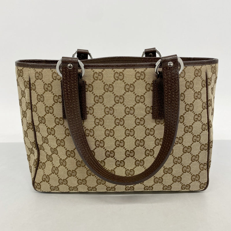 【6fa1001】グッチ ハンドバッグ GGキャンバス 113019 キャンバス ブラウン シルバー金具【中古】レディース