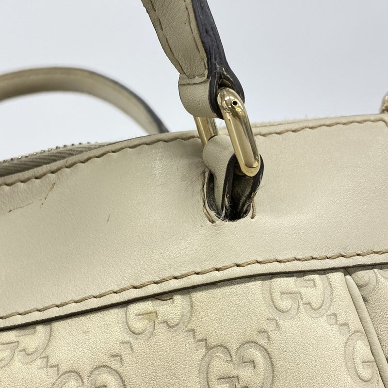 【6fa1007-k】グッチ ハンドバッグ グッチシマ 269894 レザー アイボリー シャンパンゴールド金具【中古】レディース