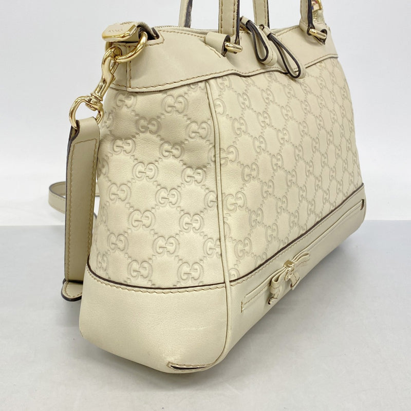 【6fa1007-k】グッチ ハンドバッグ グッチシマ 269894 レザー アイボリー シャンパンゴールド金具【中古】レディース