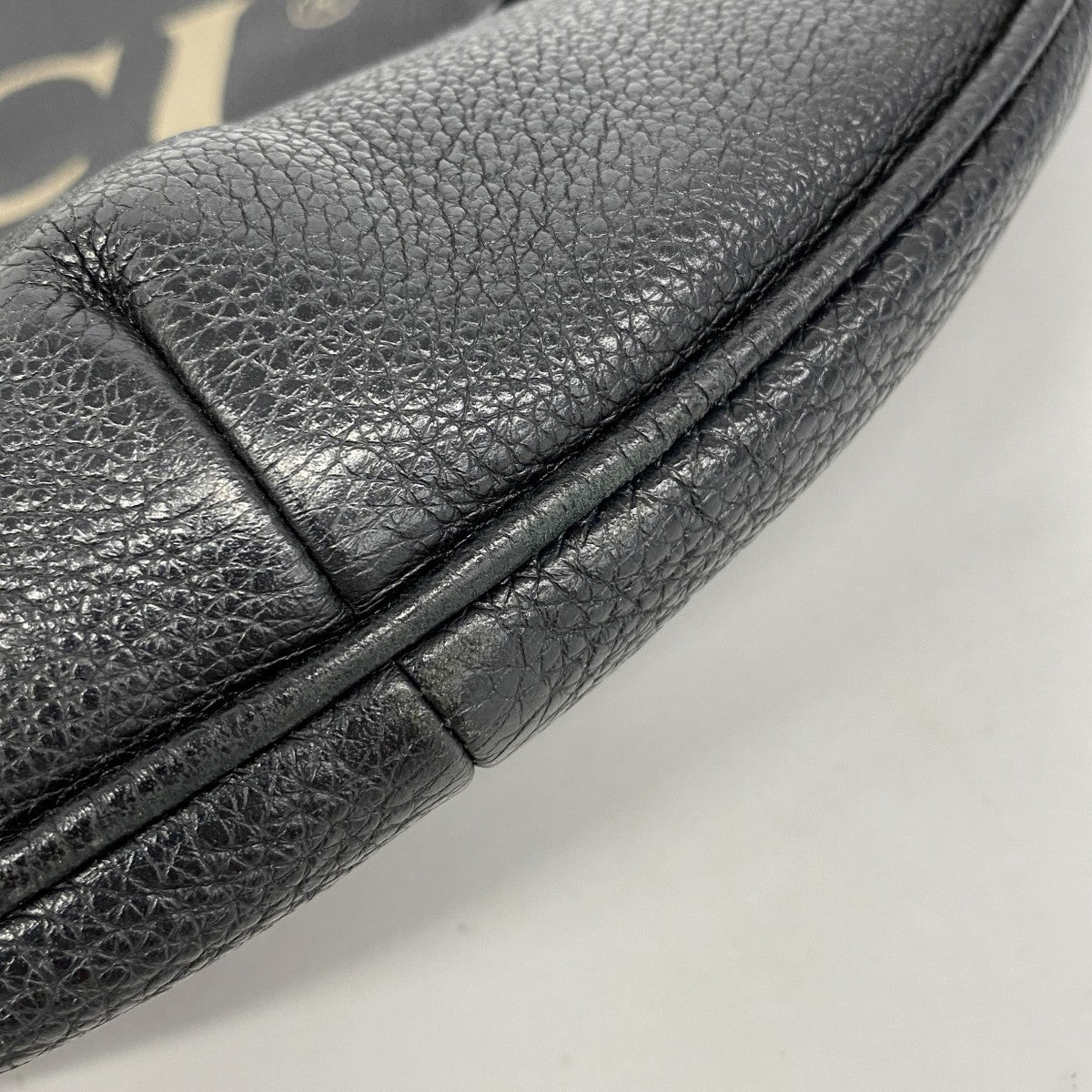 【6fa1008-k】グッチ ショルダーバッグ 523588 レザー ブラック ゴールド金具【中古】レディース