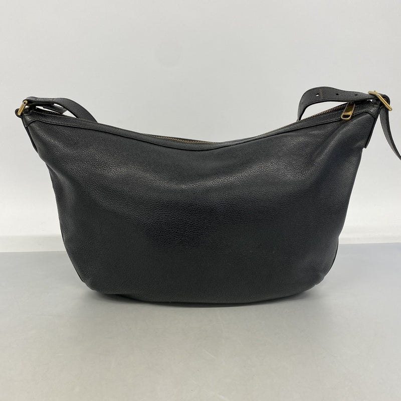 【6fa1008-k】グッチ ショルダーバッグ 523588 レザー ブラック ゴールド金具【中古】レディース