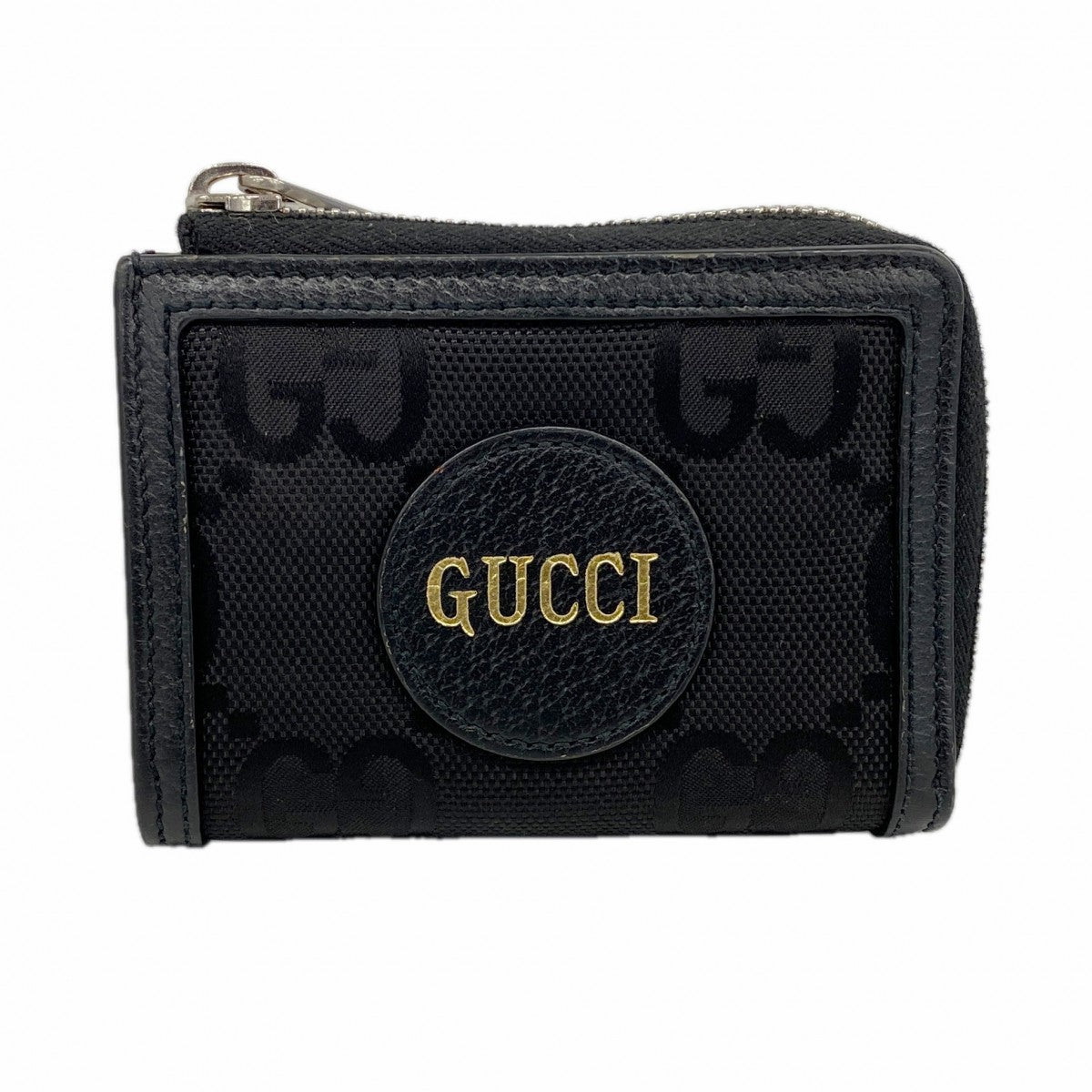 【6fa1010-k】グッチ 財布 ジャンボGG 657587 キャンバス ブラック シルバー金具【中古】レディース