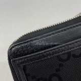 【6fa1010-k】グッチ 財布 ジャンボGG 657587 キャンバス ブラック シルバー金具【中古】レディース