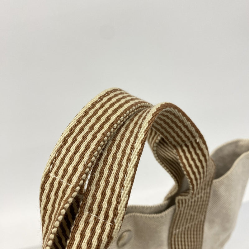 【6fa1023-k】エルメス トートバッグ ニューフールトゥカバス キャンバス ベージュ シルバー金具【中古】メンズ レディース ユニセックス