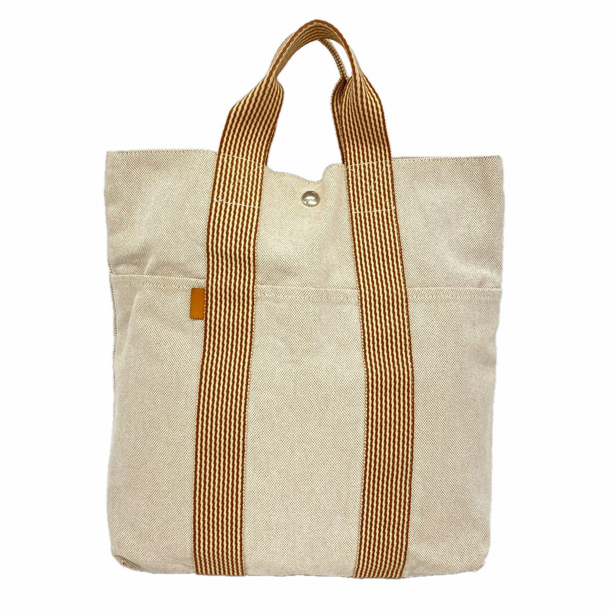 【6fa1023-k】エルメス トートバッグ ニューフールトゥカバス キャンバス ベージュ シルバー金具【中古】メンズ レディース ユニセックス