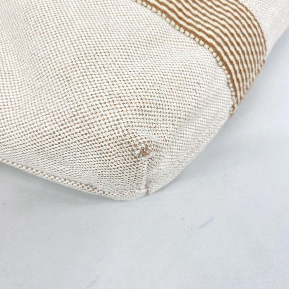 【6fa1023-k】エルメス トートバッグ ニューフールトゥカバス キャンバス ベージュ シルバー金具【中古】メンズ レディース ユニセックス