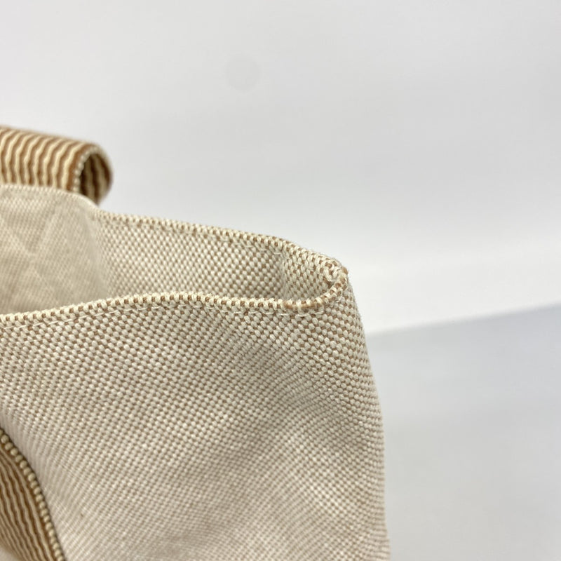 【6fa1023-k】エルメス トートバッグ ニューフールトゥカバス キャンバス ベージュ シルバー金具【中古】メンズ レディース ユニセックス