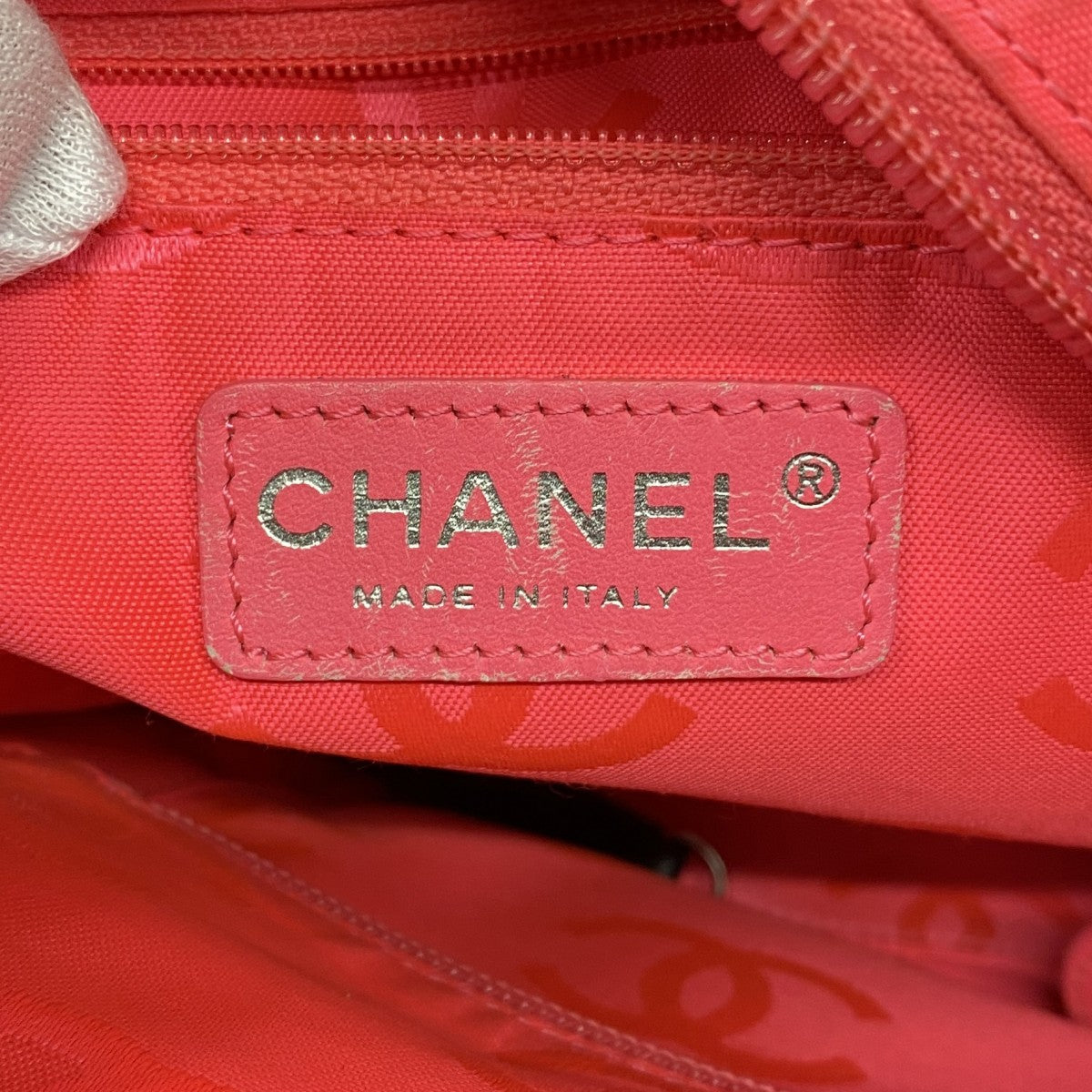 【6fa1026-k】シャネル トートバッグ カンボン ラムスキン ブラック シルバー金具【中古】レディース