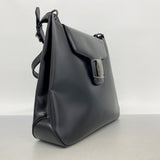 【6fa1041】サルヴァトーレフェラガモ ショルダーバッグ ヴァラ レザー ブラック シルバー金具【中古】レディース