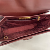 【6fa1042】カルティエ ショルダーバッグ マスト レザー ボルドー ゴールド金具【中古】レディース