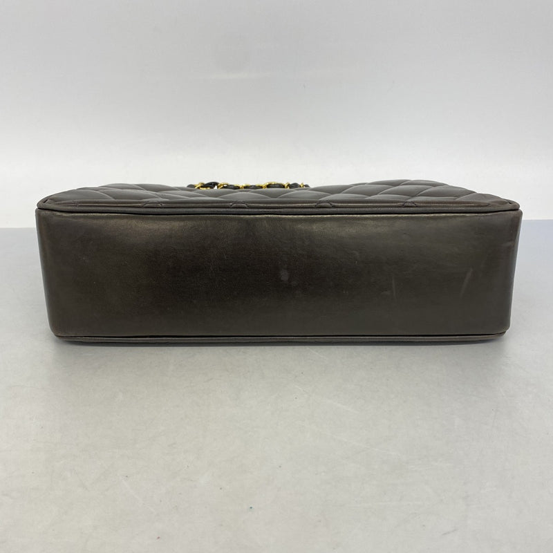 【6fa1043-k】シャネル チェーントート マトラッセ ラムスキン ブラック ゴールド金具【中古】レディース